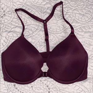 PINK Burgundy Push-Up Bra